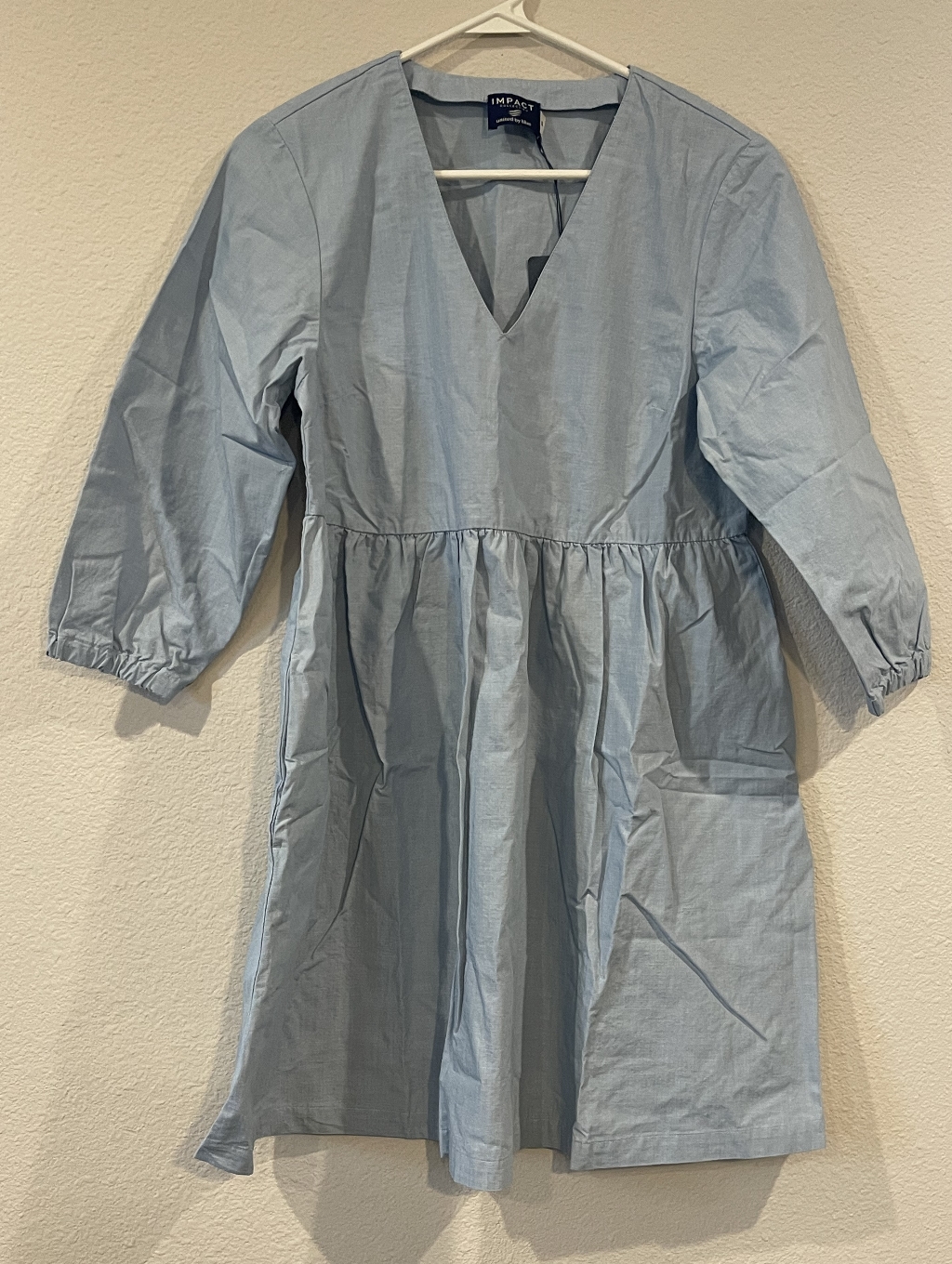 Nwt United By Blue Impact Collection Womens Blue Tiered Long Sleeve Mini Dress